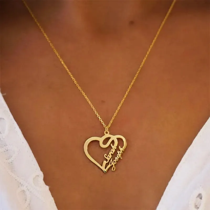 Two Names Heart Necklace