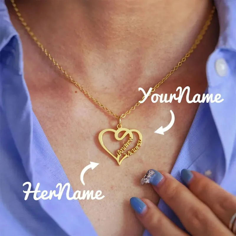 Two Names Heart Necklace