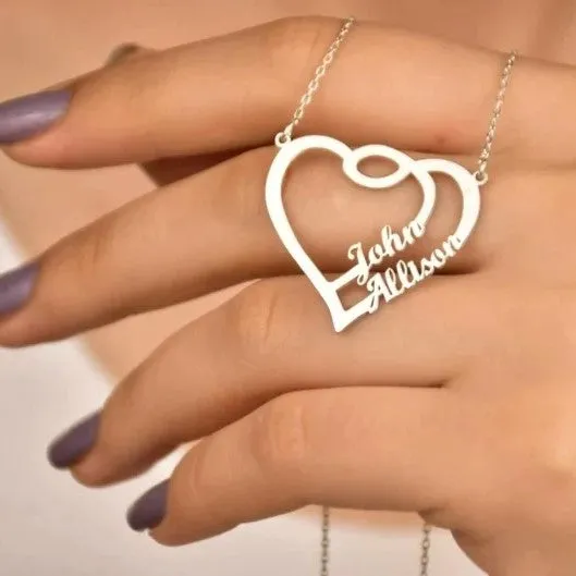 Two Names Heart Necklace