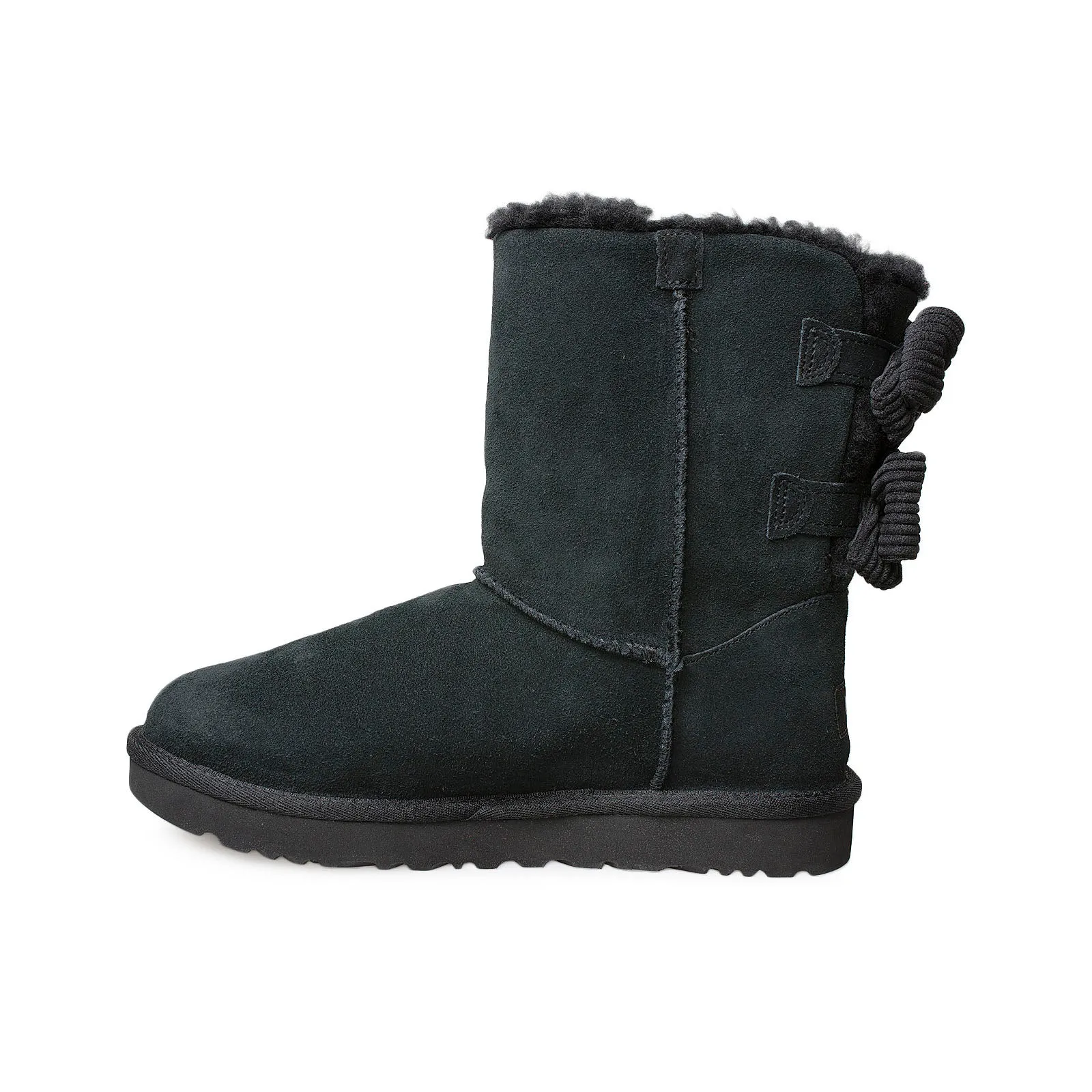 UGG Bailey Corduroy Bow Black Boots - Women's