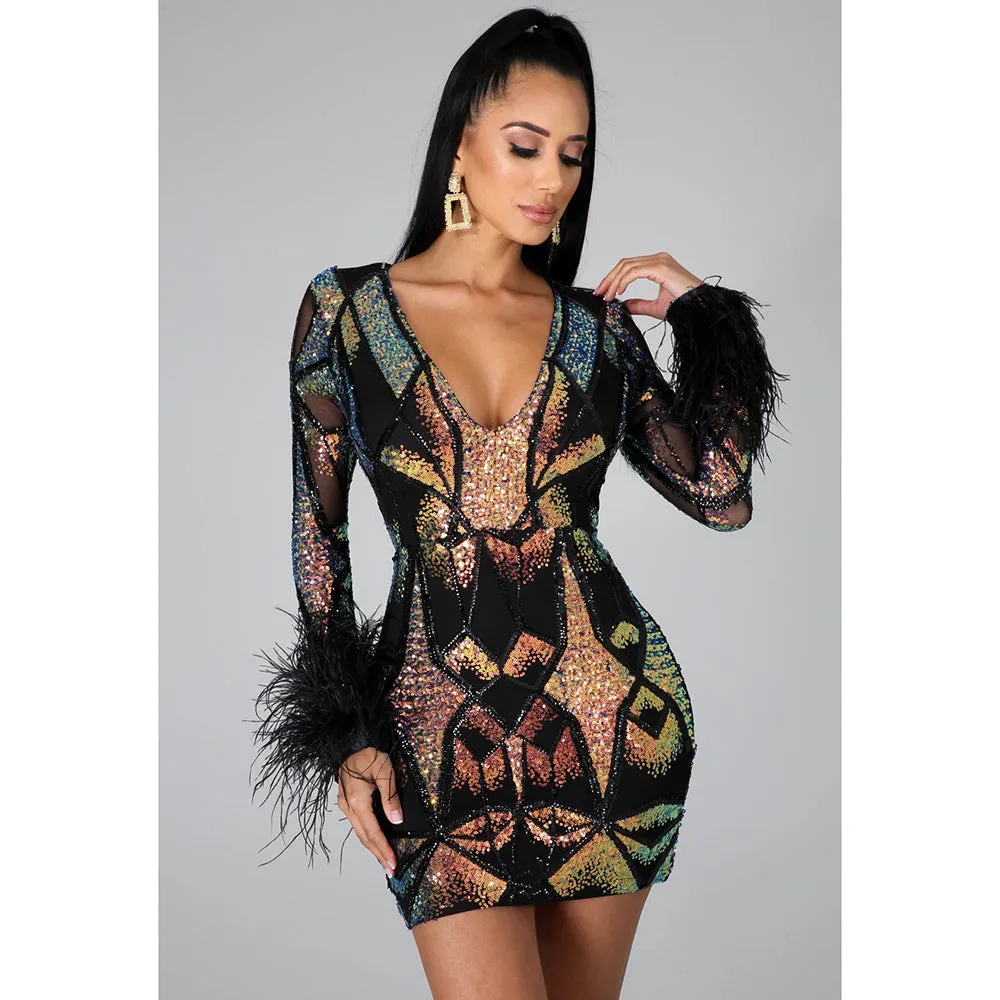 V-collar African Dresses