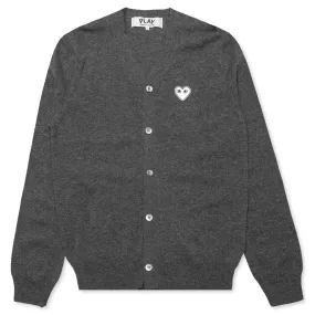 V-Neck Cardigan - Grey