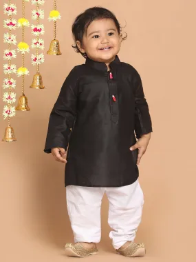 VASTRAMAY Boy's Black Kurta