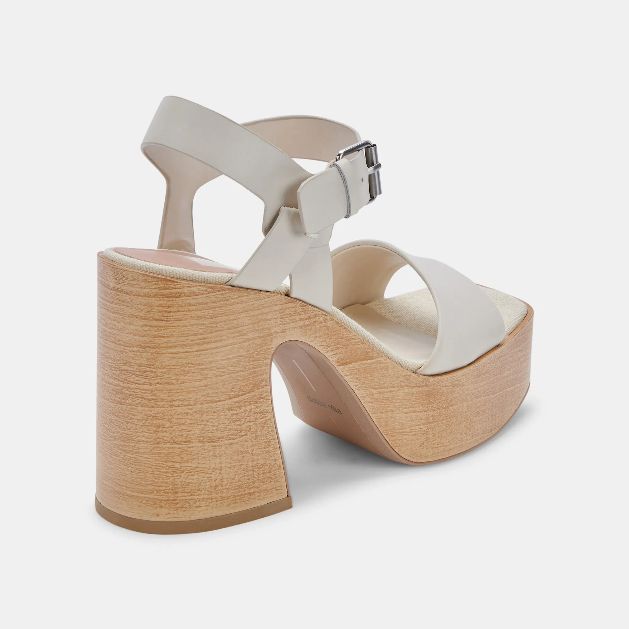 WALLIS HEELS IVORY LEATHER