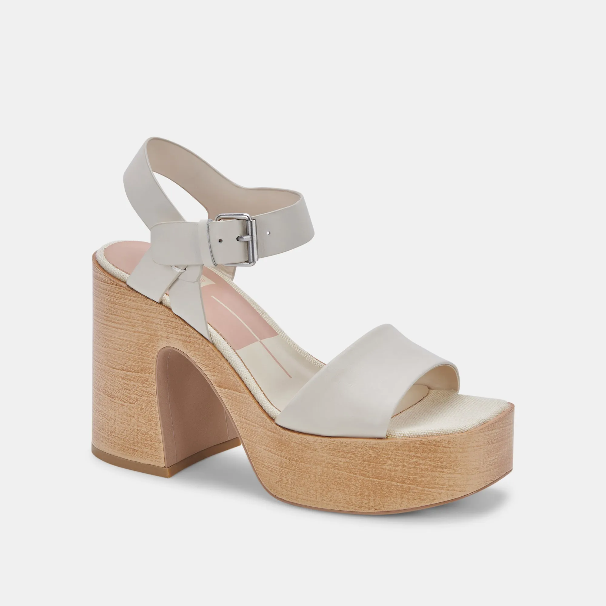 WALLIS HEELS IVORY LEATHER