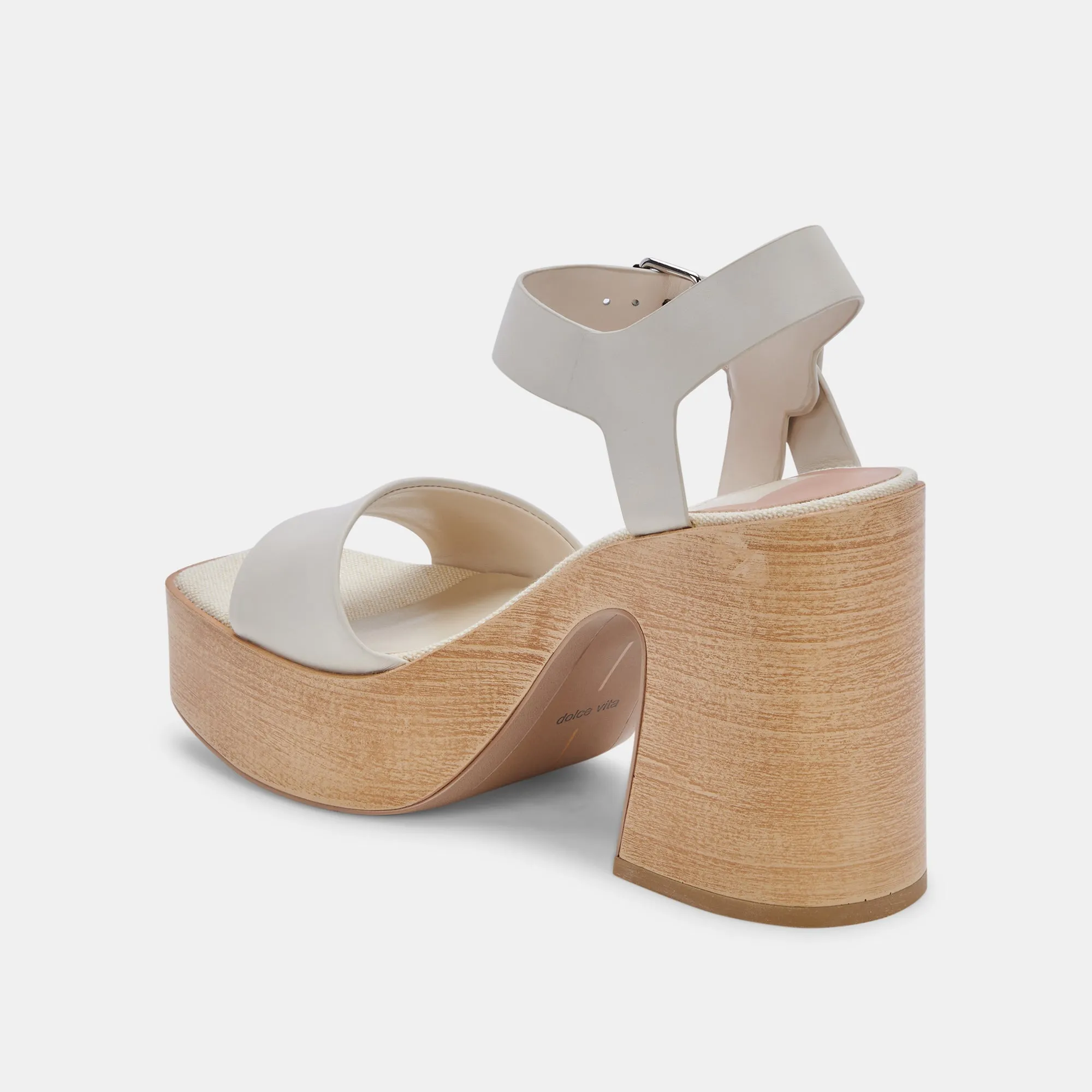 WALLIS HEELS IVORY LEATHER