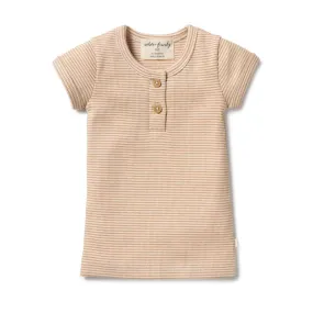 Wilson & Frenchy Organic Rib - Henley Tee - Toffee