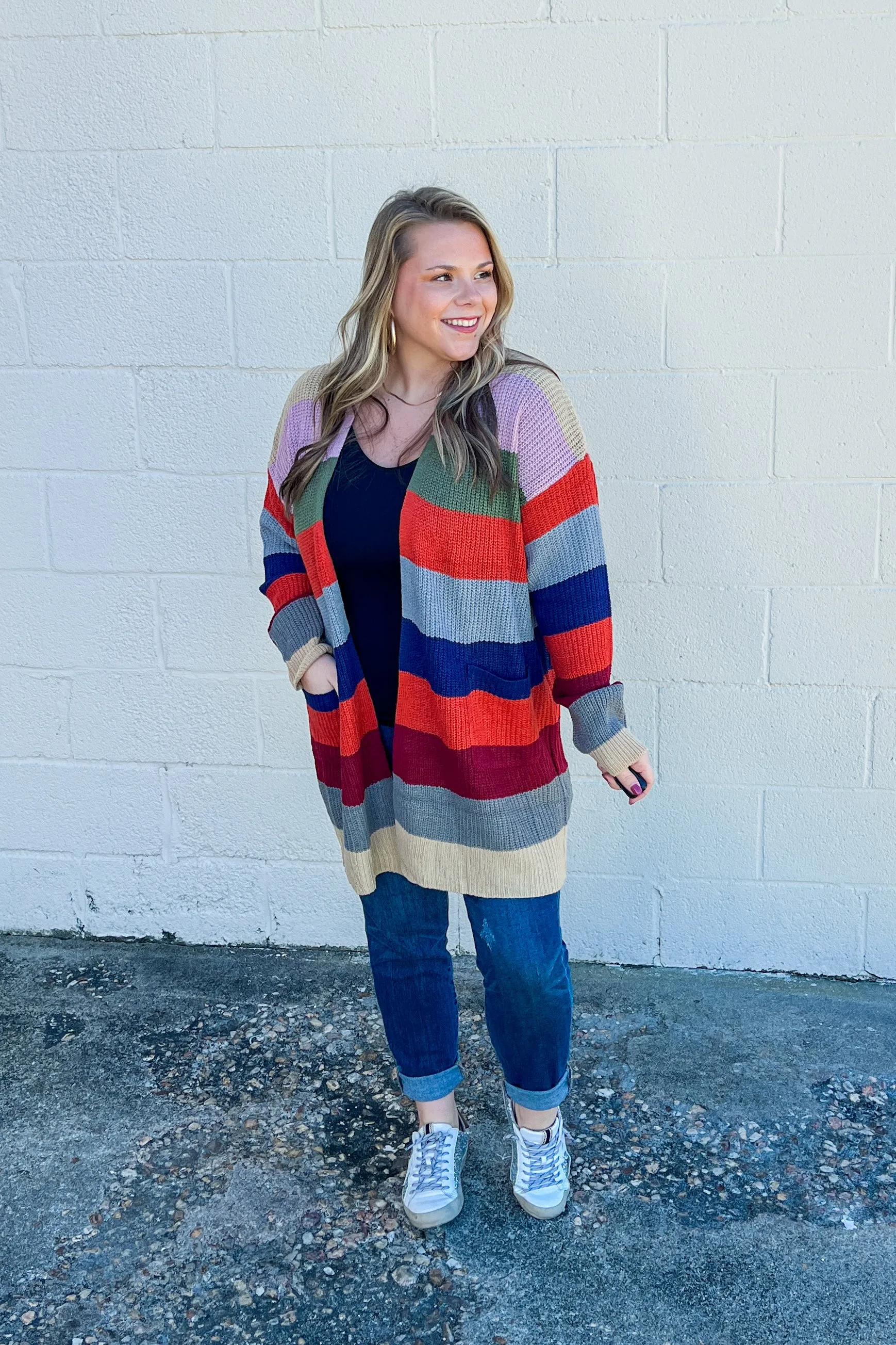 Written Approval Stripe Cardigan