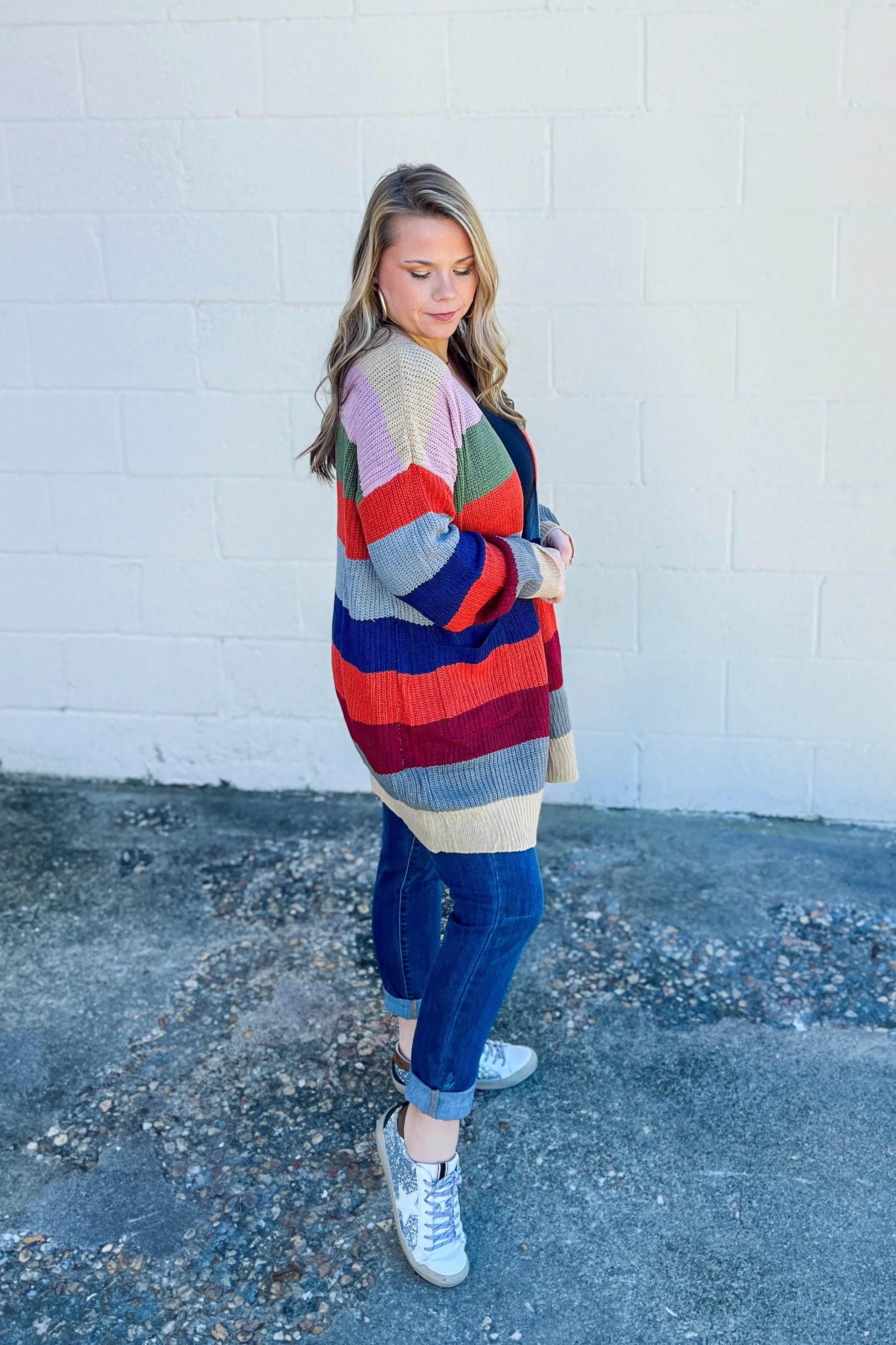 Written Approval Stripe Cardigan