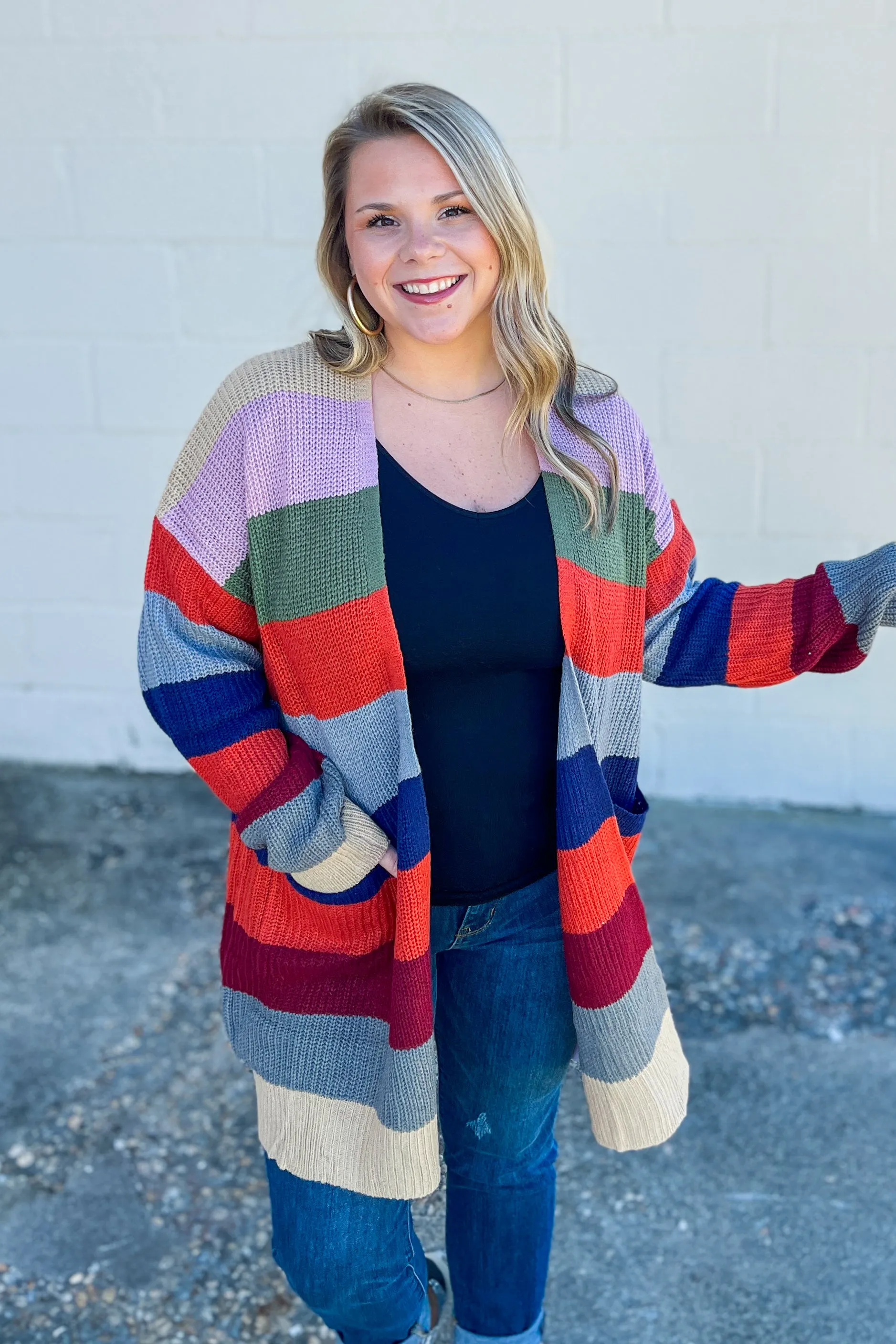 Written Approval Stripe Cardigan